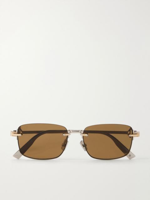 Dior CD Diamond S11U Square-Frame Gold-Tone Metal Sunglasses Gold