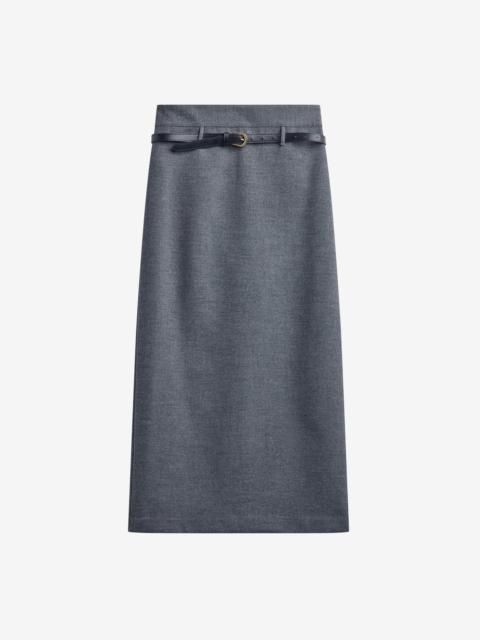 The Frankie Shop Mauvilly Belted Pencil Skirt - Grey
