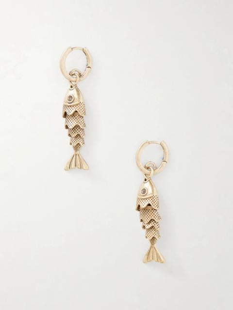 ROXANNE ASSOULIN The Fish Gold-tone And Cubic Zirconia Earrings