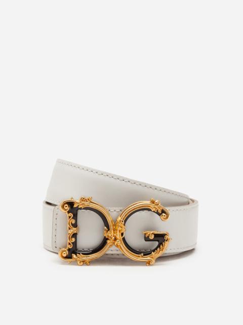 Dolce & Gabbana Leather belt with D&G baroque logo