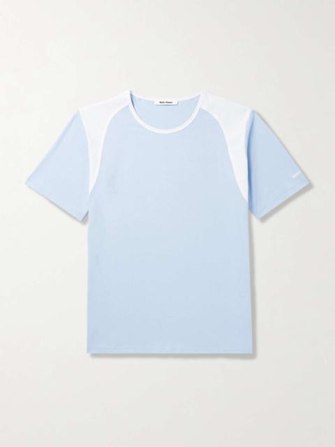WALES BONNER Logo-Embroidered Stretch Poplin-Panelled Organic Cotton-Jersey T-Shirt