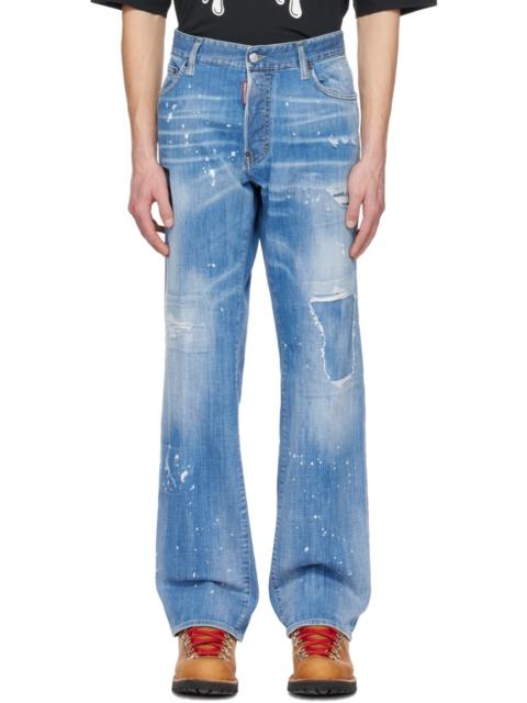 DSQUARED2 distressed mid-rise straight-leg jeans