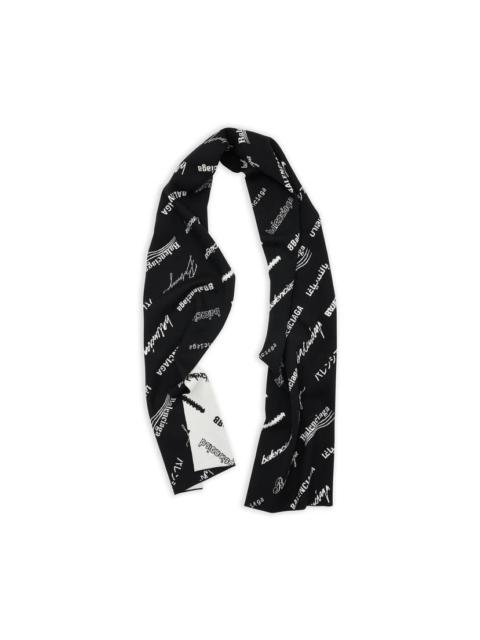 BALENCIAGA Logomania All Over Scarf in Black