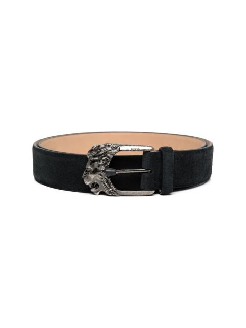 Tod's lion buckle suede belt