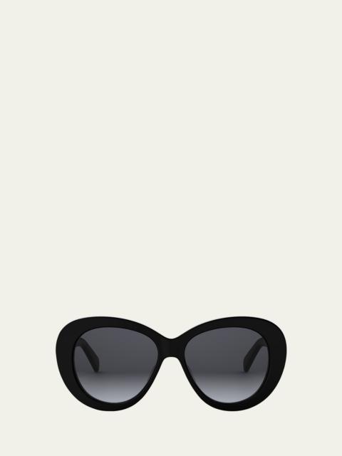 CELINE Triomphe Logo Oval Acetate Sunglasses