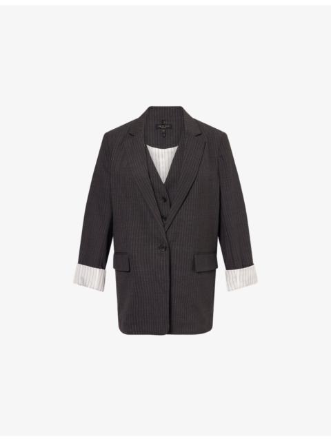 rag & bone Jennifer Striped Stretch-Wool Blend Blazer