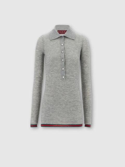 GUCCI Extra fine rib cashmere knit top