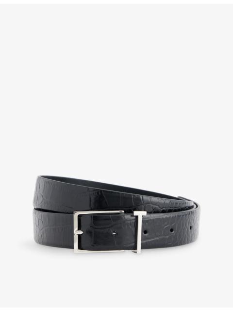 TOM FORD Croc-Effect Leather Belt