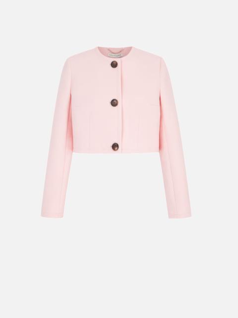 EMILIA WICKSTEAD Lizette Jacket in Light Pink Single Wool Crepe