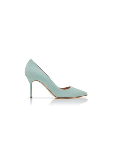 Light Green Suede Pointed Toe Pumps