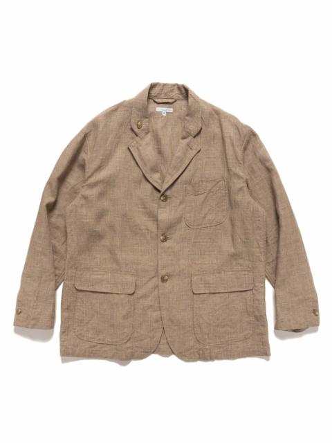 Engineered Garments Loiter Jacket Linen Glen Plaid Beige