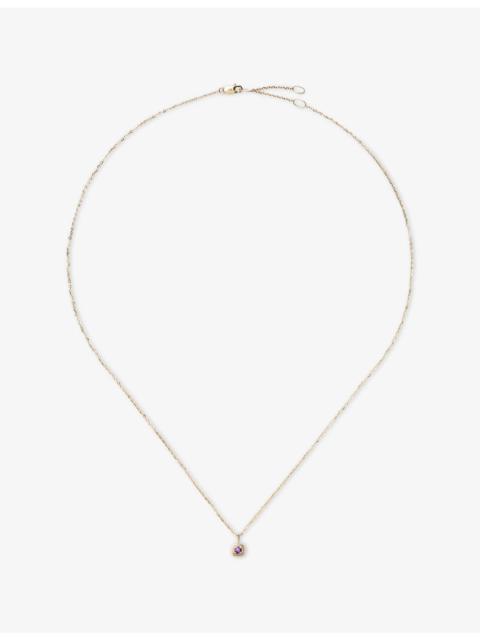 MISSOMA Fine February Birthstone 18ct Yellow Gold And Amethyst Pendant Necklace