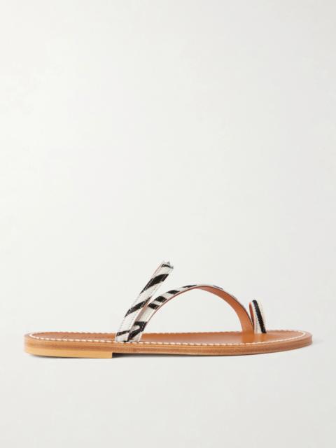 K.JACQUES Actium Zebra-print Calf Hair Sandals