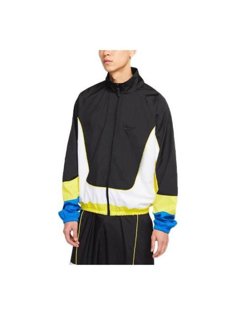 Nike Nike Throwback Colorblock Woven Sports Basketball Jacket Black CV1932-013