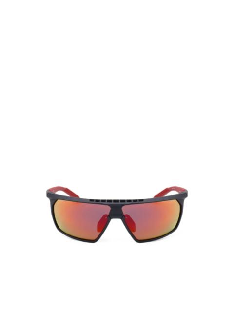 adidas geometric-frame mirrored sunglasses