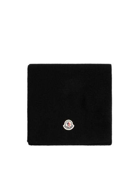 Moncler Wool Blend Logo Scarf
