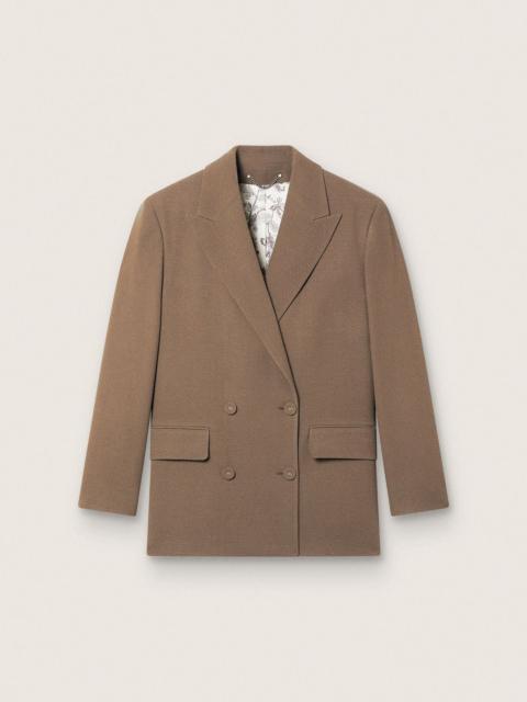 Golden Goose Women's double-breasted blazer in dove-gray chevron wool blend