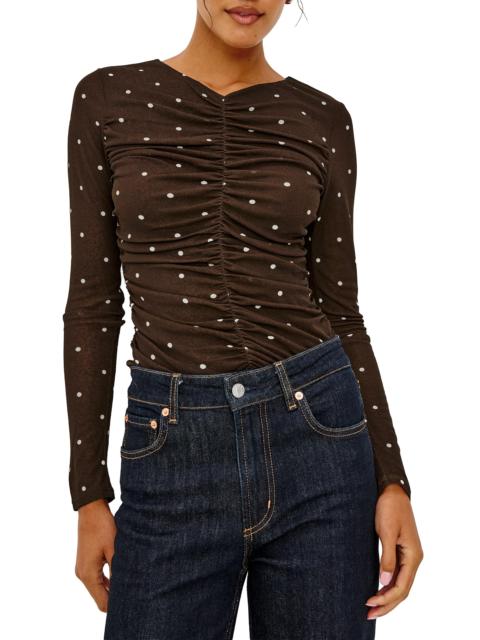 Rails Women's Georgina Polka Dot Ruched Top - Cocoa Polka Dots