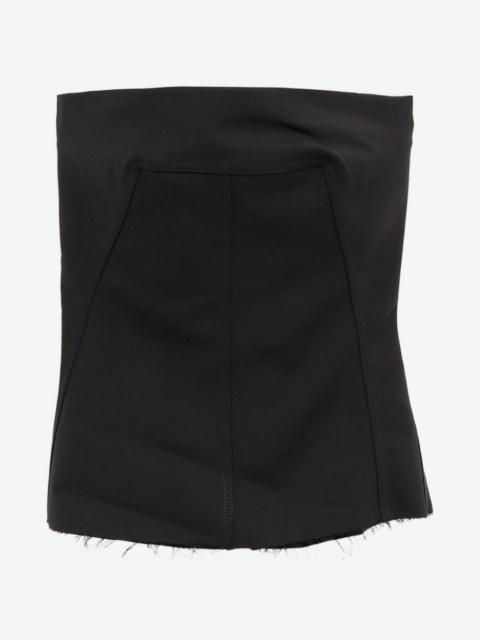 Rick Owens frayed-edge strapless top