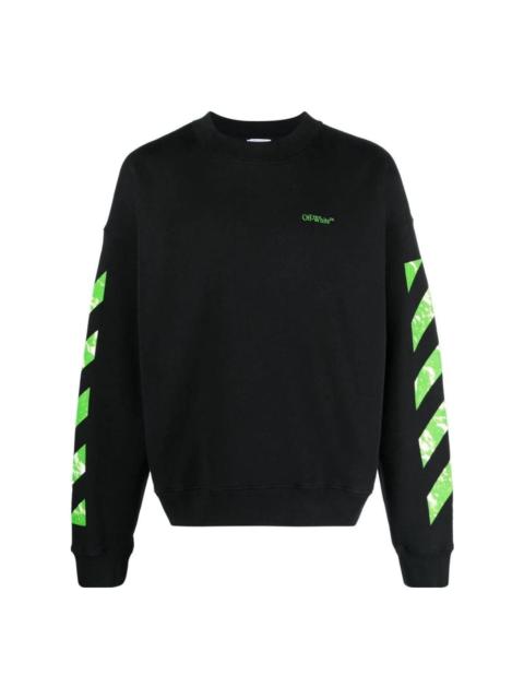 Off-White Diag Stripe Cotton Sweatshirt 'Black' OMBA054F23FLE0081050