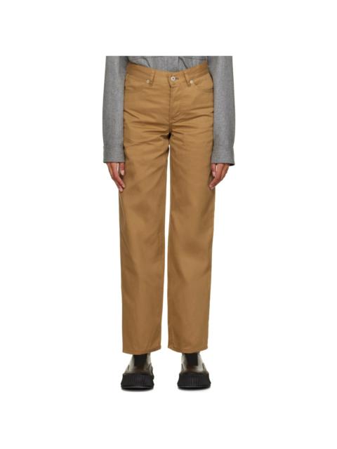 Jil Sander Brown Straight Cut Jeans