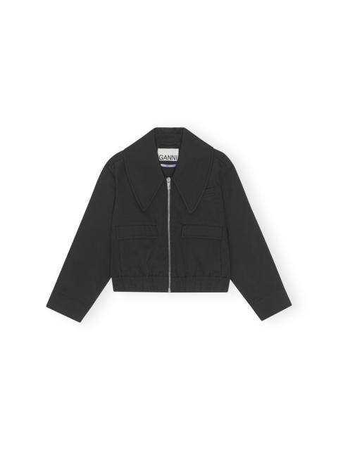 GANNI HEAVY TWILL WIDE COLLAR JACKET