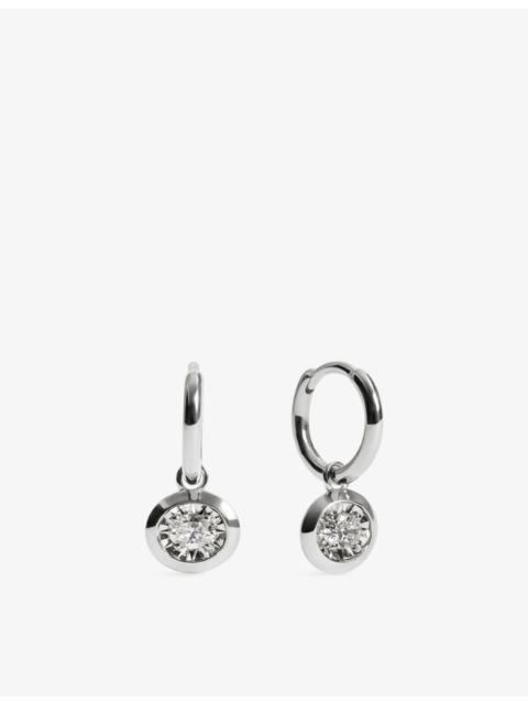 MONICA VINADER Oval Sterling Silver And Lab Grown Diamond Huggie Earrings
