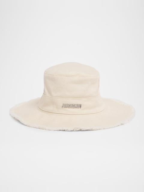 JACQUEMUS Men's The Artichaut Cotton Silver-Logo Bucket Hat