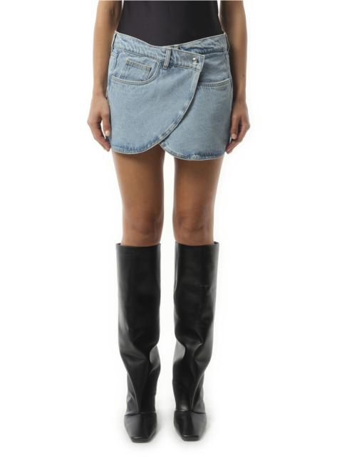 COPERNI Denim Mini Skirt in Blue Washed
