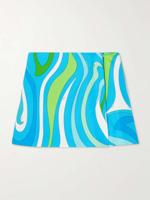 PUCCI Printed silk-twill mini skirt