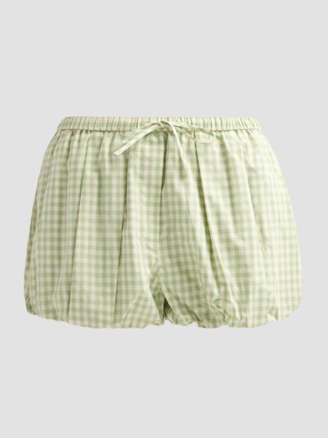 SIMKHAI Women's Gingham Bubble Shorts - Lime Gingham