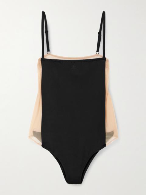 courrèges Illusion Mesh And Jersey Bodysuit