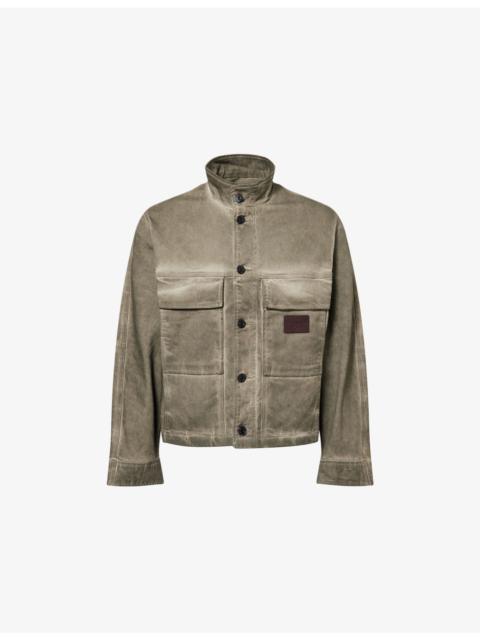 EMPORIO ARMANI Blouson Faded-Wash Denim Jacket