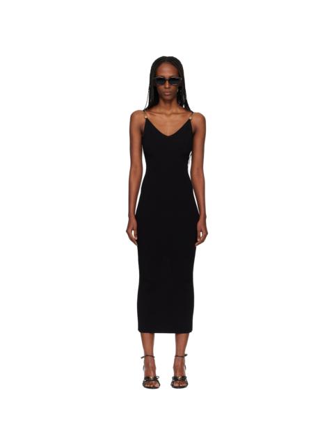 VERSACE Black Viscose Knit Midi Dress