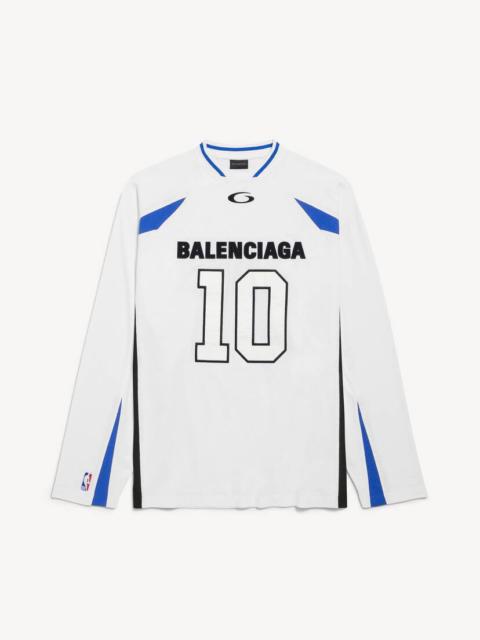BALENCIAGA Men's Balenciaga | Nba Collaboration Oversized Long Sleeve T-shirt in White/multicolor