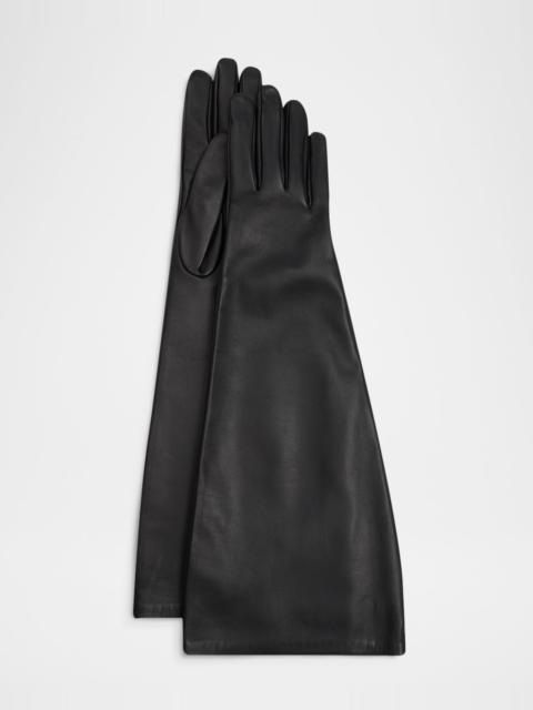 SAINT LAURENT Long Leather Gloves