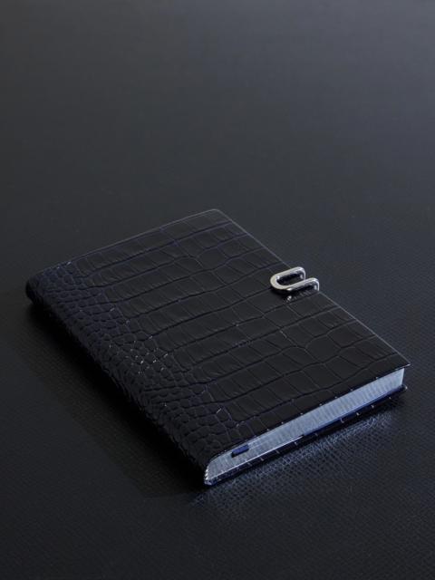 Smythson Soho Croc-Effect Leather Notebook