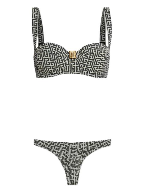 Balmain graphic print bikini set