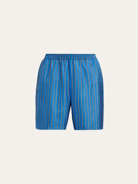 VERSACE Men's Meander Print Silk Shorts