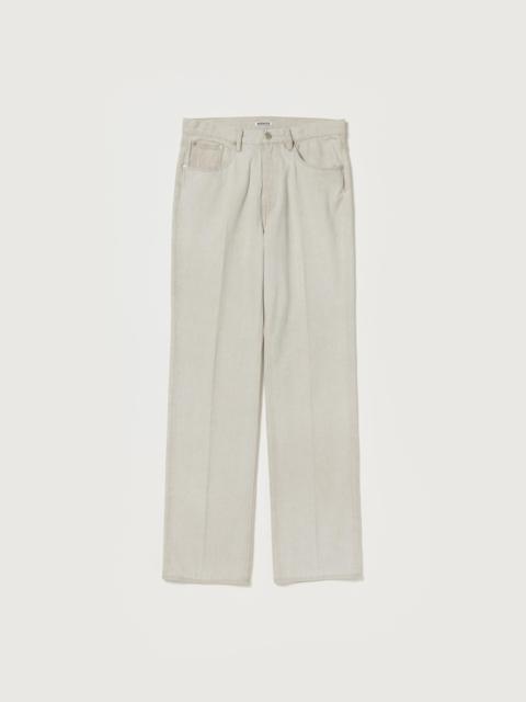 AURALEE FADED HARD TWIST BROWN DENIM 5P PANTS