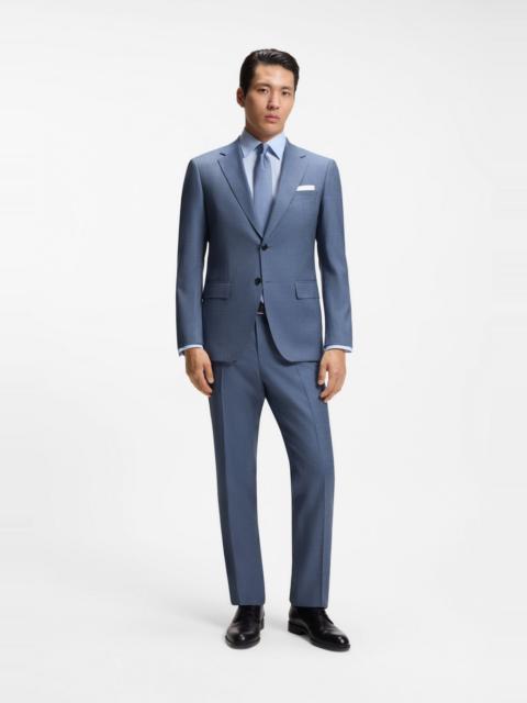 BOSS TWO-PIECE SLIM-FIT SUIT IN PATTERNED STRETCH WOOL
