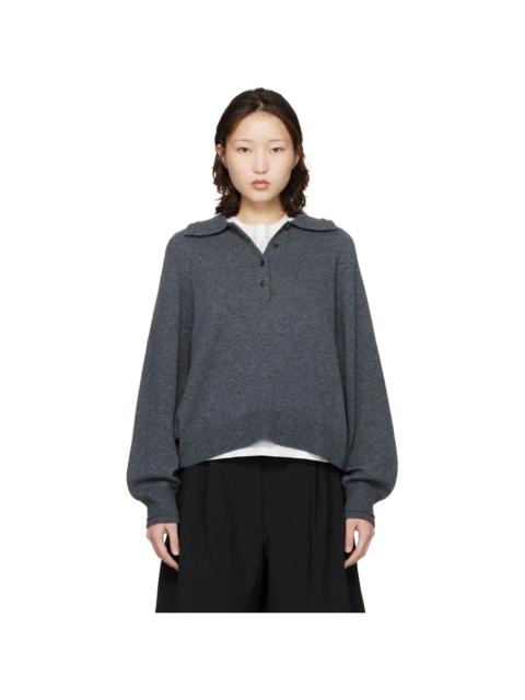 CORDERA Gray Merino Wool Polo