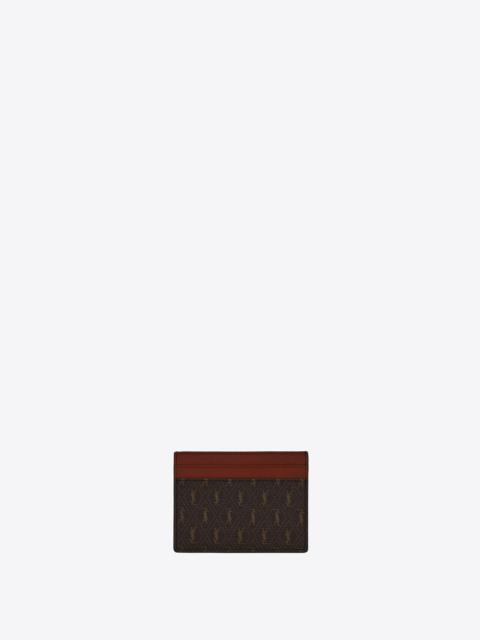 SAINT LAURENT le monogramme card holder in monogram canvas and smooth leather