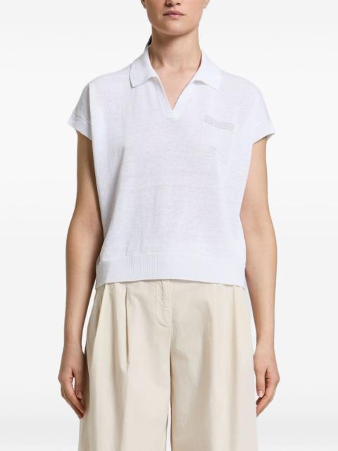 PESERICO bead-embellished polo-collar sweater