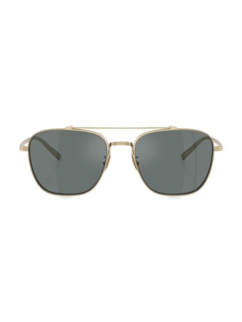 Oliver Peoples Men's 55MM Aviator Sunglasses - Blue Gold