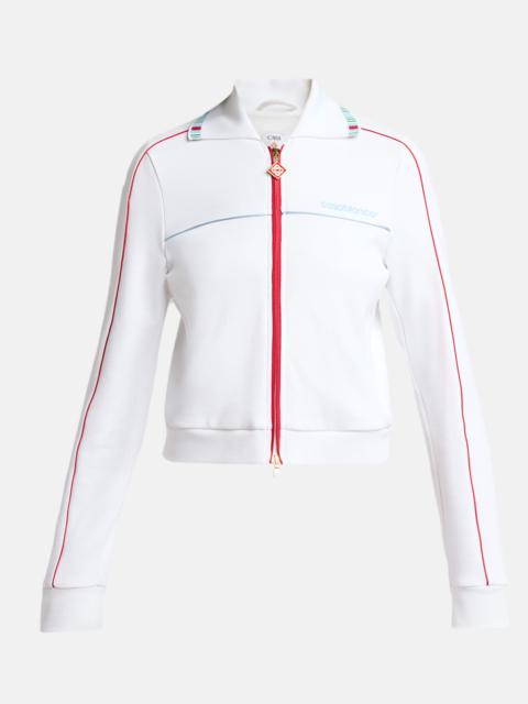 CASABLANCA Textured Pique Embroidered Track Jacket
