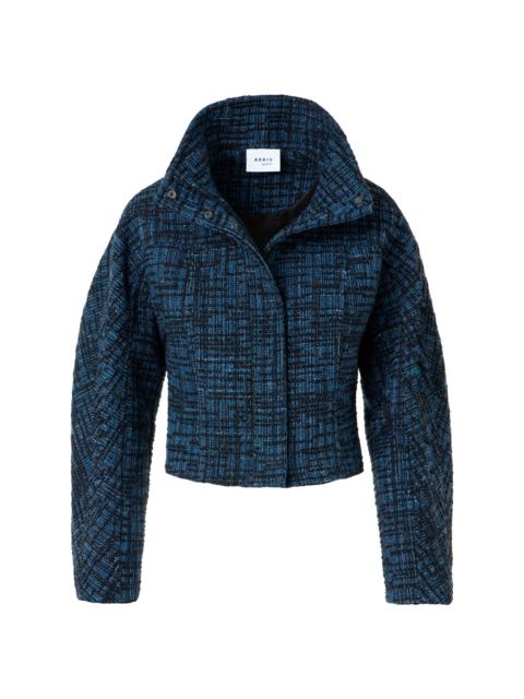 AKRIS Women's Raw Denim Tweed Jacket - Medium Blue Denim Black