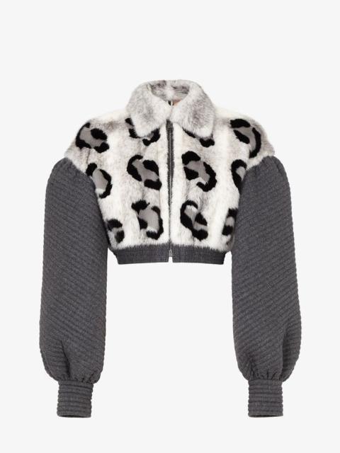FENDI Gray mink and cashmere jacket