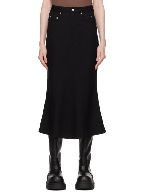 Rick Owens Black Porterville Godet Midi Skirt