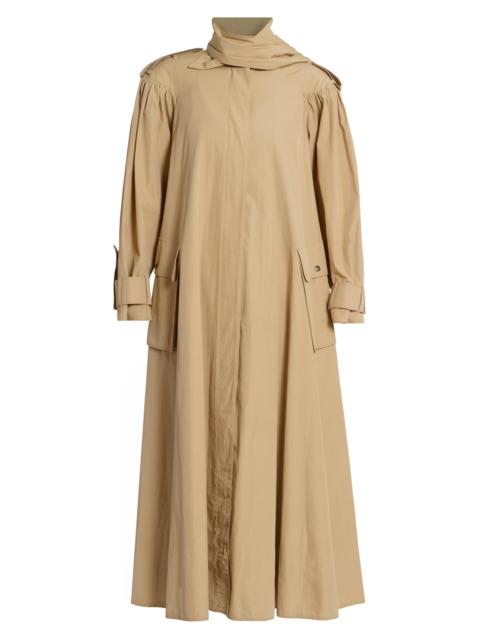 Chloé Women's Gathered Cotton Trench Coat - Amber Olive